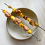 mango salmon skewer with champagne vinaigrette