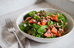 Roasted Sweet Potato, Spinach and Toasted Pecan Salad