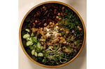 Warm Salad Bowl with Kale and Chickpeas 4-ways