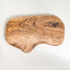 Wooden serving board made of live edge olive wood