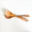 Set of salad spoons made of olive wood